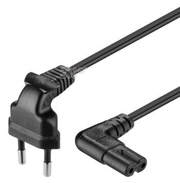 Кабель живлення 1.2m, 0.5mm, PC-184/2 CEE7 / 16-C7 2 pin (для побутової техніки), Black, 90 &deg; OEM Q50 / 250 МЕДЬ !!! DRQ-CBL-283234 фото