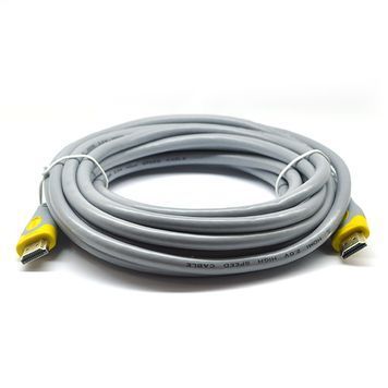 Кабель Merlion HDMI-HDMI V-Link High Speed 15.0m, v2,0, OD-8.2mm, круглий Grey, коннектор Grey / Yellow, (Пакет), Q25 DRQ-CBL-840670 фото