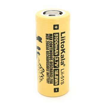 Акумулятор 26650 Li-Ion LiitoKala Lii-51S, 5100mAh, 20A, 3.7V DRQ-LIO-046210 фото