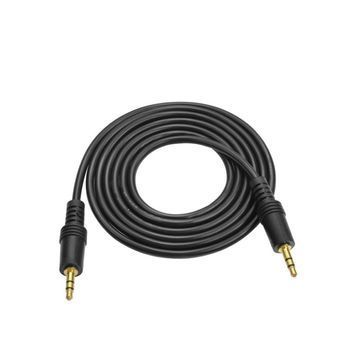 Кабель AUX Audio DC3.5 тато-тато 1.5м, GOLD Stereo Jack, (круглий) Black cable, Пакет Q500 DRQ-CBL-843830 фото
