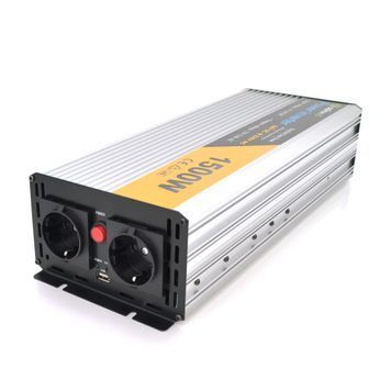 Інвертор напруги Solinved Sol-Yb24-1500M, 24V/220V, 1500W з апроксимованою синусоїдою, 2Shuko, USB, клемні дроти, Q6 DRQ-INV-688560 фото