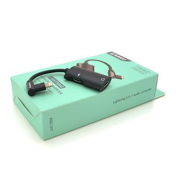 Аудіоконвертор iKAKU KSC-377 MAIQI 4 in 1 аудіоконвертер Lightning, Black, Box DRQ-CBL-315237 фото