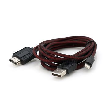 Конвертер Lighting (папа) на HDMI(папа) 1,8м, GOLD, 4K/2K, Пакет DRQ-CBL-616212 фото