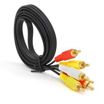 Кабель Audio-Video 3хRCA (тато) => 3хRCA (тато), GOLD connector, CU, круглий, Black, 1,5 м, (Пакет) Q500 DRQ-CBL-354672 фото