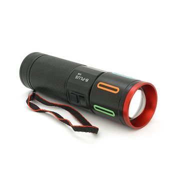 Ліхтар пошуковий BP-536 LED PM60, 3 режими, індикація заряду, живлення від 3*18650, IP65, USB кабель, 210х120х50мм, 0,515кг, Black, BOX DRQ-LIO-939491 фото
