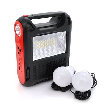 Ліхтар переносний JY-108+Solar+FM+TF, 50 SMD LED+1 COB, 2 лампи додаткового освітлення, 2 режими, заряд від 5V, батарея 3*18650, Box DRQ-LIO-504993 фото