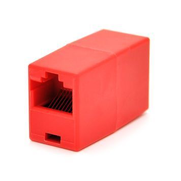 З'єднувач RJ45 8P8C мама/мама RJ45 для з'єднання кабелю, червоний, Q100 DRQ-CON-578334 фото