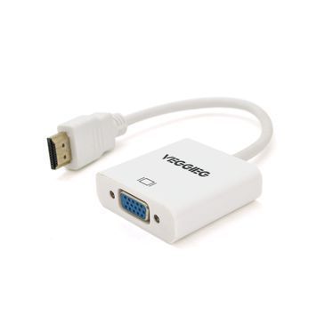 Конвертер VEGGIEG H-V1B HDMI (тато) на VGA (мама) 25cm, White, Пакет DRQ-CBL-203364 фото