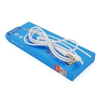 Кабель iKAKU KSC-521 MEILE AUX Audio DC3.5 тато-тато 1.0м, GOLD Stereo Jack, (круглий) білий кабель, Box DRQ-CBL-423510 фото