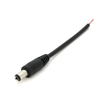 Роз'єм живлення DC-M (D 5,5x2,5мм) => кабель довжиною 10см black, Black plug OEM Q1000 DRQ-CON-892306 фото
