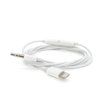 Кабель-перехідник MH021 Jack 3.5mm(M) => Lightning(M), 1м, White, Box DRQ-ADP-414996 фото