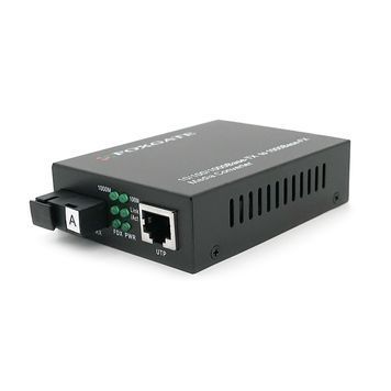 Медіаконвертер FOXGATE EC-Q-1G-1SM-1310nm, 1310 WDM, 1x10/100/1000 Base-Tx, одноволоконний Full/Half duplex, SC 20km (0+70&deg;C), + блок живлення 5V 1A DRQ-PSU-360203 фото
