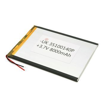 Літій-полімерний акумулятор 3.5*100*140mm (Li-ion 3.7В 8000мА&middot;год) DRQ-GPS-906335 фото