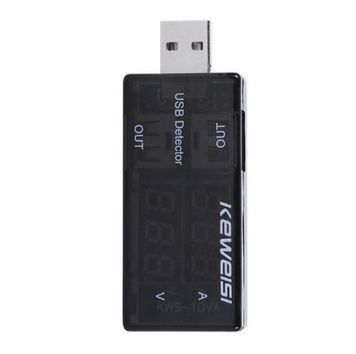 USB тестер Keweisi KWS-10VA напруги (3-8V) і струму (0-3A), Black DRQ-TLS-256924 фото