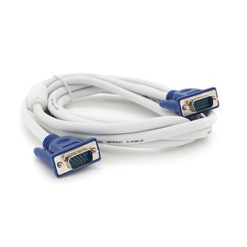 Кабель Merlion VGA 3 + 4 1.8m, male to male (тато-тато), 1 ферит, біло-синій, пакет Q200 DRQ-CBL-685276 фото