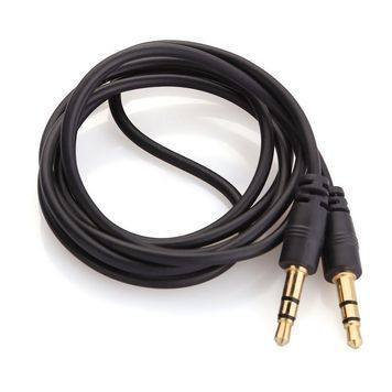 Кабель AUX Audio DC3.5 тато-тато 5.0м, GOLD Stereo Jack, (круглий) Black cable, Пакет Q200 DRQ-CBL-200969 фото
