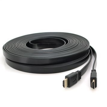 Кабель Merlion HDMI-HDMI 15m, v1.4, плоский Black, BOX, Q25 DRQ-CBL-835661 фото