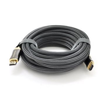 Кабель VEGGIEG HX-5 HDMI-HDMI 2K * 4K, 5m, v2,0, OD-7.0mm, круглий, обплетення, Black, коннектор Black-Gold, Пакет DRQ-CBL-547516 фото