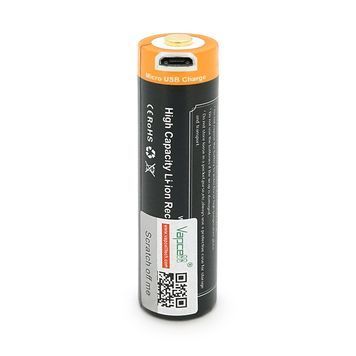 Акумулятор 18650 Li-Ion Vapcell P1835A, 3500mAh, 10A, 3.6V (2.5-4.2V), Micro USB DRQ-LIO-951654 фото
