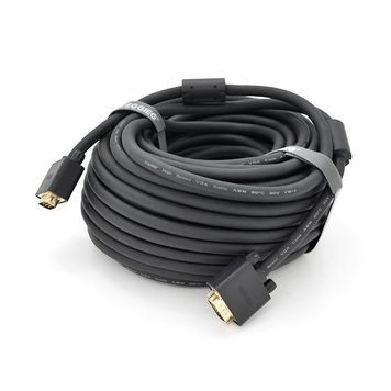 Кабель VEGGIEG VG-30 VGA 3 + 6, 30m, male to male (тато-тато), OD-8.0mm, 2 фериту, круглий Black, коннектор Gold, Box DRQ-CBL-697136 фото
