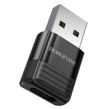 Перехідник Borofone BV18 USB2.0(M) => Type-C(F), Black, Blister DRQ-ADP-231529 фото