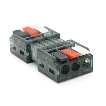 Клема роз'ємна з натискними затискачами 3-провідна LT-3-3, 3-pin, 250V, 32A, 0.5-2.5mm2, 19*42*11mm, сіра DRQ-CON-513505 фото