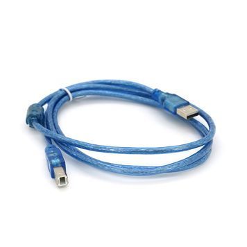 Кабель USB 2.0 AM / BM, 1.5m, 2 ферита, прозорий DRQ-CBL-100844 фото
