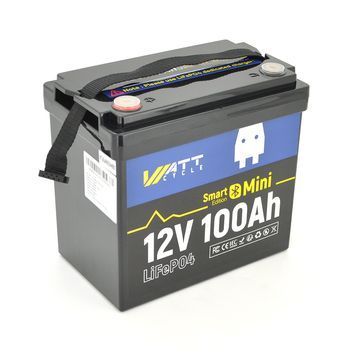 Акумуляторна батарея WattCycle LiFePO4 WT12V100AH100MINIBT Bluetooth 12,8V 100Ah, 1,28kWh, BMS50A@4S, 6000 cycles, 229x138x208, 9.5kg DRQ-BMS-430355 фото
