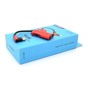 Аудіоконвертор iKAKU KSC-377 MAIQI 4 in 1 аудіо конвертер Type-C, Red, Box DRQ-CBL-844749 фото