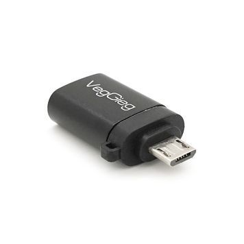Перехідник VEGGIEG V-S123 USB3.0(AF) OTG => microUSB(M), Black DRQ-ADP-796578 фото