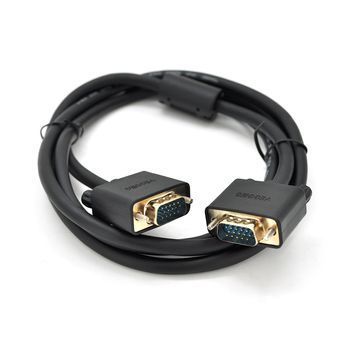 Кабель VEGGIEG VG-1.5 VGA 3 + 6, 1,5m, male to male (тато-тато), OD-6.5mm, 1 ферит, круглий Black, коннектор Gold, Пакет DRQ-CBL-837637 фото
