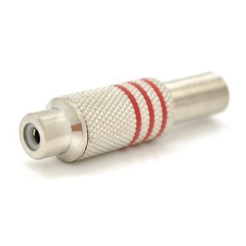Гніздо RCA із пружиною (сигнальний під паяння) латунь, червоне DRQ-CON-165350 фото