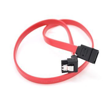 Кабель інтерфейсний VEGGIEG ST307 SATA3.0, 0.5м, загнутий з защіпкою, червоний DRQ-CBL-011887 фото