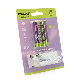 Акумуляторні батарейки Li-ion WRB AA600 тип АА, 1.5V DRQ-LIO-462031 фото