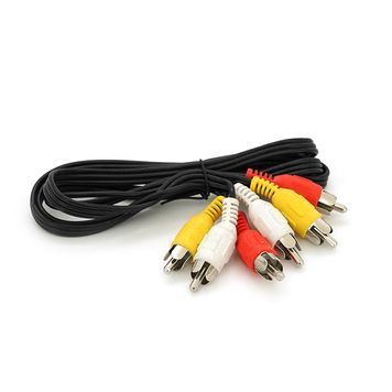 Кабель Audio-Video 3хRCA (тато) => 3хRCA (тато), CCA, круглий, Black, 1,2 м, (OEM) DRQ-CBL-662151 фото