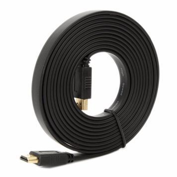 Кабель Merlion HDMI-HDMI 5.0m, v1.4, плоский Black, (Пакет), Q100 DRQ-CBL-444194 фото