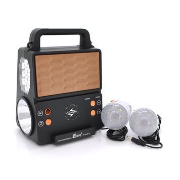 Ліхтар переносний KENSA FP-05-W-S-L+Solar+FM+MP3+Bluetooth+AUX, 2 лампи додаткового освітлення, 2 режими, заряд від 5V, батарея 2*18650, Box DRQ-LIO-265971 фото