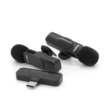 Петличний бездротовий мікрофон NeePho N8+(2шт), роз'єм Type-C, акумулятор 80 mAh, Black DRQ-CON-787556 фото
