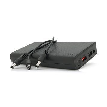 Портативний Power Bank 18W для роутерів, Output: USB 5V/2A, DC9V,2.7A/12V1.5A, 21000mAh(7*3000mAh), 155х75х23мм, 460грам, Black, BOX DRQ-TPU-143007 фото