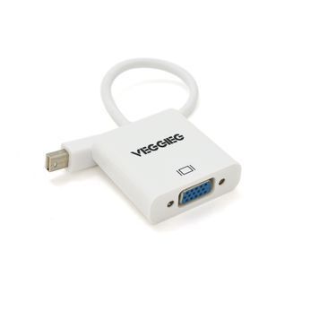 Конвертер VEGGIEG MV-W Display Port (тато) на VGA(мама), 25cm, White, Пакет DRQ-CBL-259962 фото