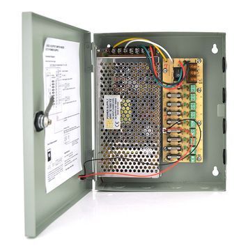 Імпульсний блок живлення 12V-15A / 9CH в боксі з замком перфорований, 9-ти канальний, Q20 DRQ-PSU-015991 фото