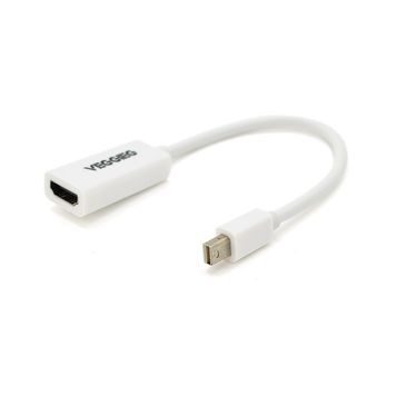 Конвертер VEGGIEG MH-W Display Port (тато) на HDMI (мама), 25cm, White, Пакет DRQ-CBL-168678 фото