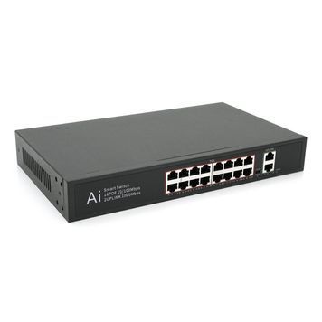 POE комутатор Merlion 16 POE 10/100 + 2 RJ45 10/100/1000+ вбудований блок живлення 52V 3.85A DRQ-PSU-111714 фото