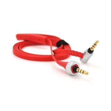 Кабель AUX Sony Audio DC3.5 тато-тато 1.0м, CCA Stereo Jack, (плоский) Red cable, OEM DRQ-CBL-378105 фото