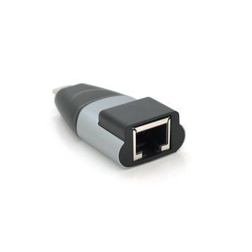 Перехідник Type-C (тато)/RJ-45 (мама), чіп:RTL8153, 1000Mbps, Black DRQ-ADP-538778 фото